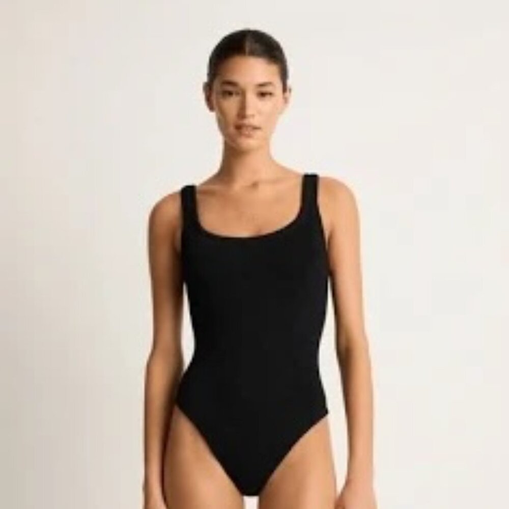 Hunza G Black New Original Crinkle Swimsuit